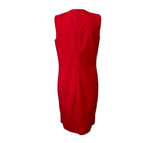 Lauren Ralph Lauren Women 10 Red Sheath Stretch Sleeveless Dress Career Cocktail - Picture 5 of 7